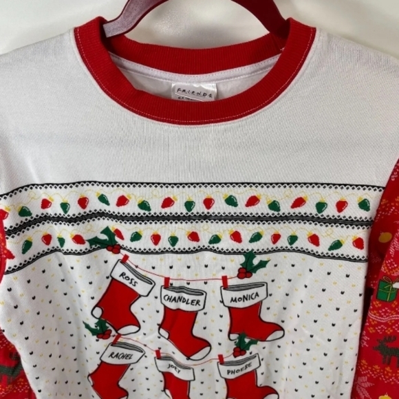 FRIENDS TV Show Ugly Christmas Sweatshirt Women's Size XS Stockings Pullover - Picture 3 of 10